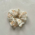 Floral Organza Hair Scrunchie - Orange